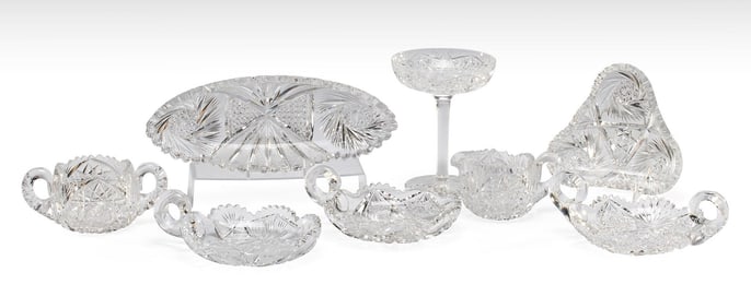Grouping of American Cut Glass Tablewares