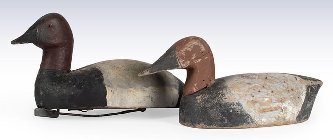 Two Redheaded Canvasback Duck Decoys