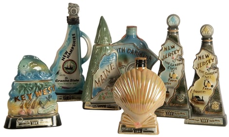 Vintage Jim Beam State Related Porcelain Decanters