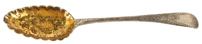 London Made 1801 Silver Berry Spoon
