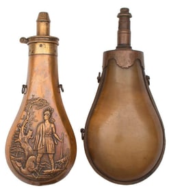 Lot of Two Powder Flasks