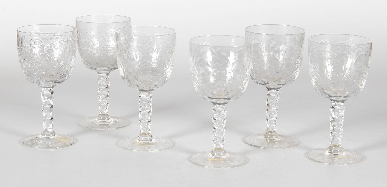 A Grouping of Justin Tharaud Brookdale Pattern Crystal Water Goblets (1 of 2)