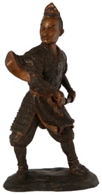 A Japanese Bronze Samurai Sculpture Plus