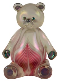 Stuart Abelman Art Glass Teddy Bear