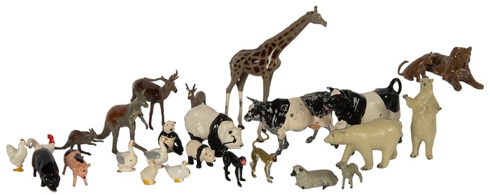 Large Lot of Painted Lead Farm Animals