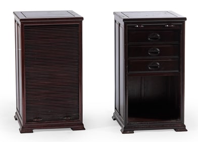 A Pair of Chinese Rosewood Lingerie Stands