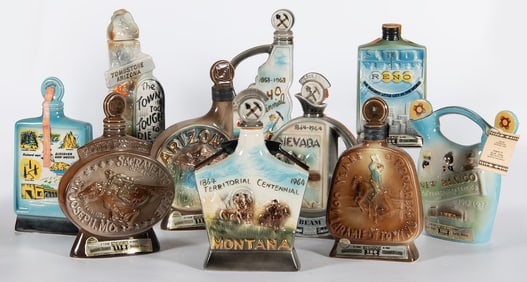 Vintage Jim Beam State Related Porcelain Decanters