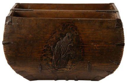 Antique Chinese Wooden Rice Grain Basket