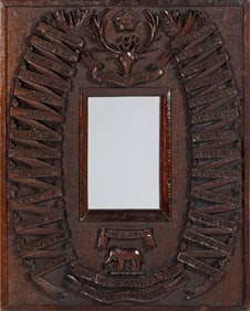 WWI Seaforth Highlanders Carved Mirror