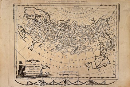 Old World Map of Russian Empire by Thomas Conder