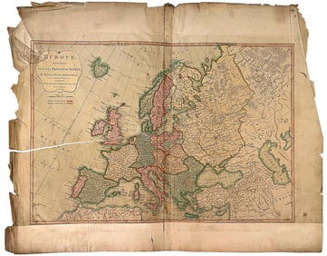 A Map of Europe Divided in Principal States by Samuel Dunn