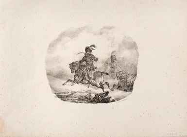 A Lithograph of a Russian Officer by Theodore Gericault (French 1791-1824)