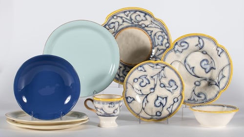 Grouping of Italian Vietri Dinnerware Pieces
