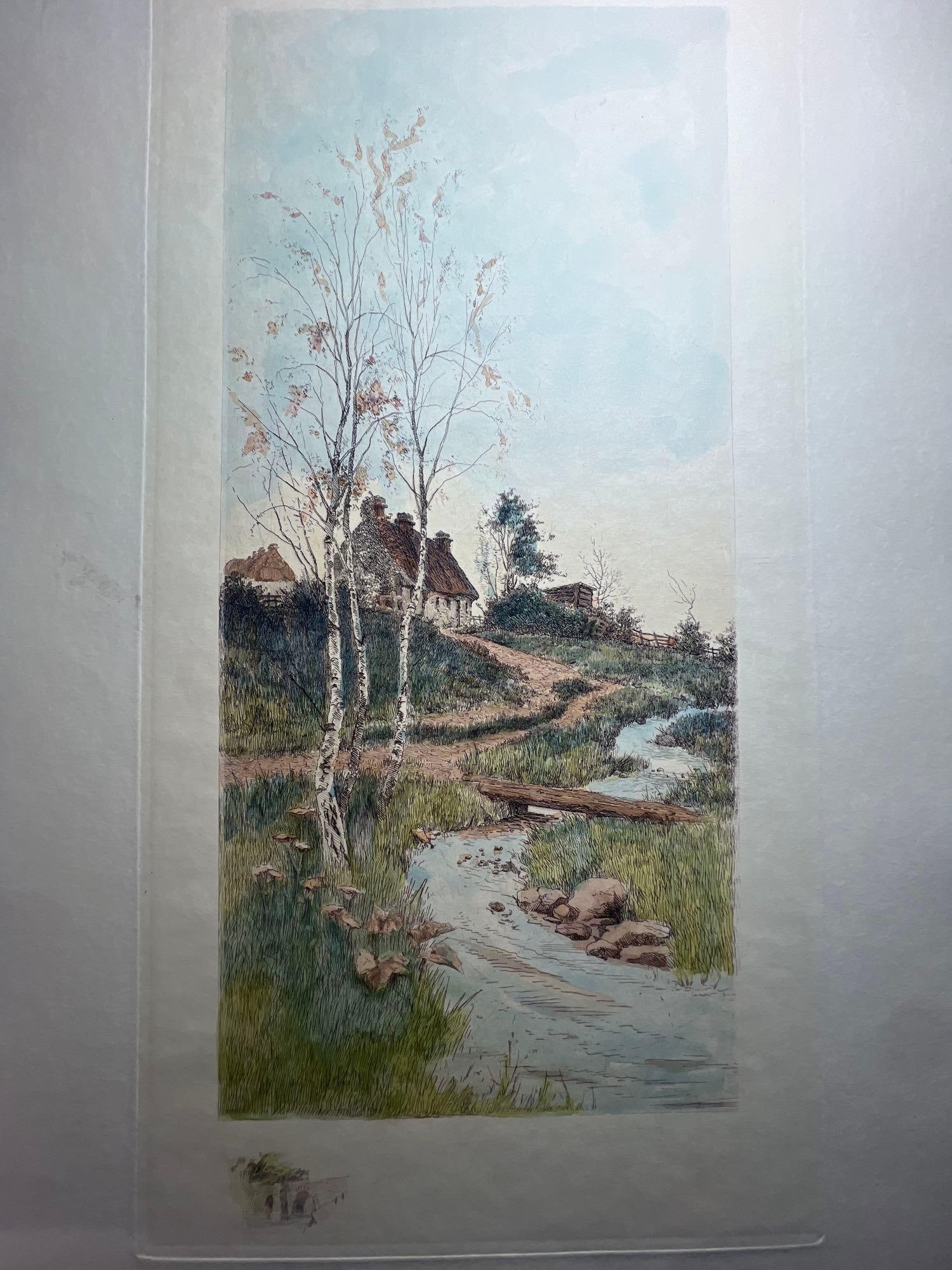 A Group of 4 19th Century Colored Etchings (1 of 3)