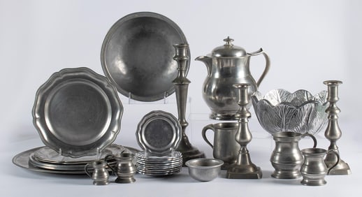 Large Group of Early American Pewter