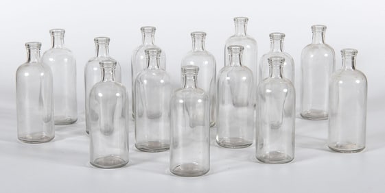 Group of 14 American Heisey Glass Bottles