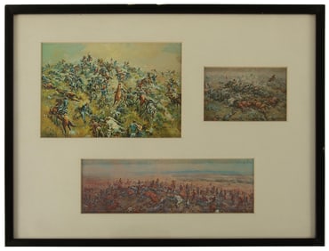 Queens Park Edinburgh 1881 Military Original Print with Western Postcards