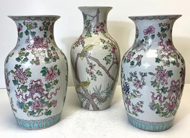 Group of Three Chinese Porcelain Vases