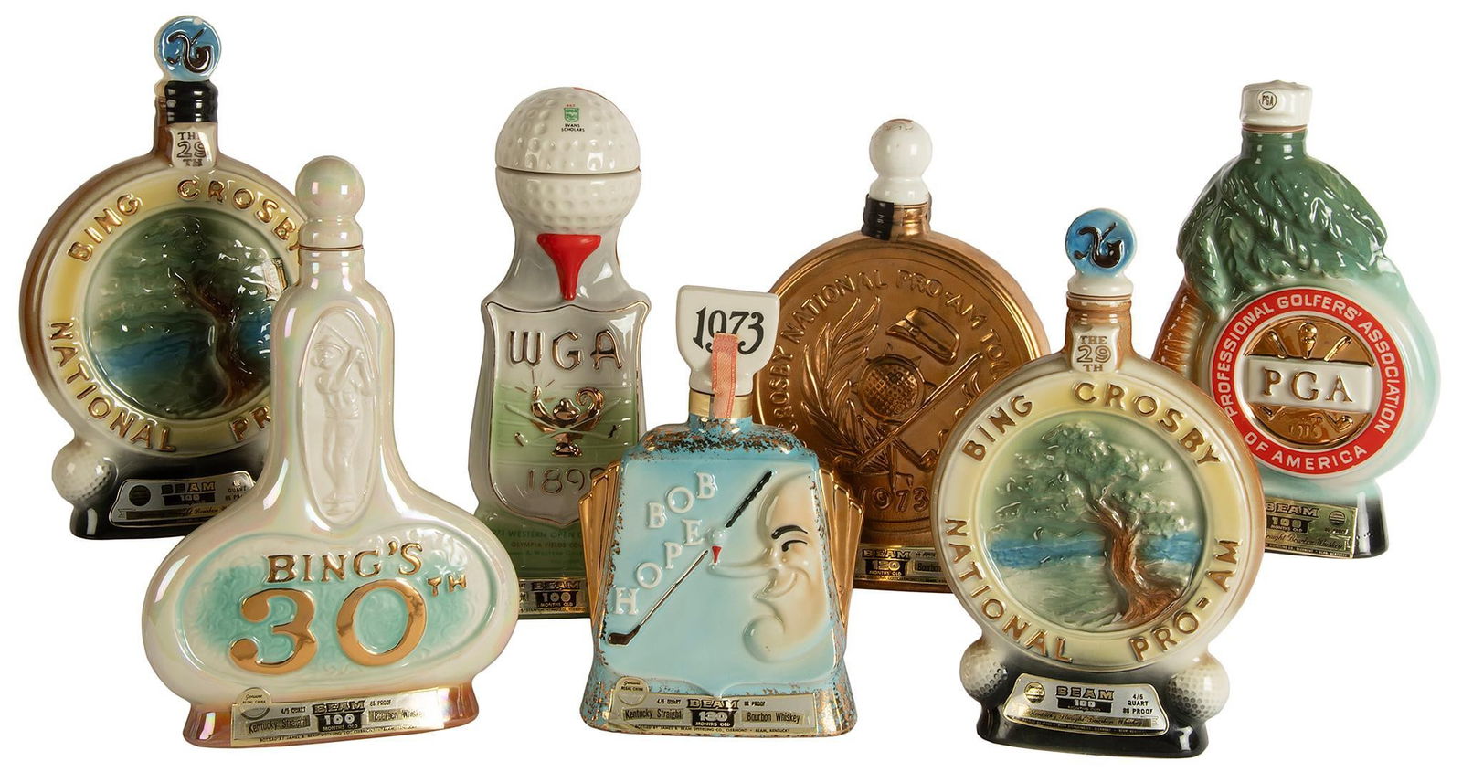 Vintage Jim Beam Golf Related Porcelain Decanters (1 of 2)