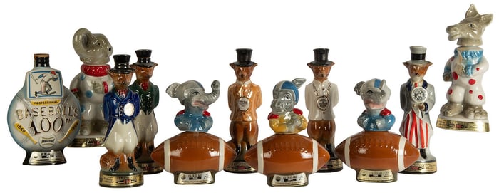 Vintage Jim Beam Sport & Political Related Porcelain Decanters