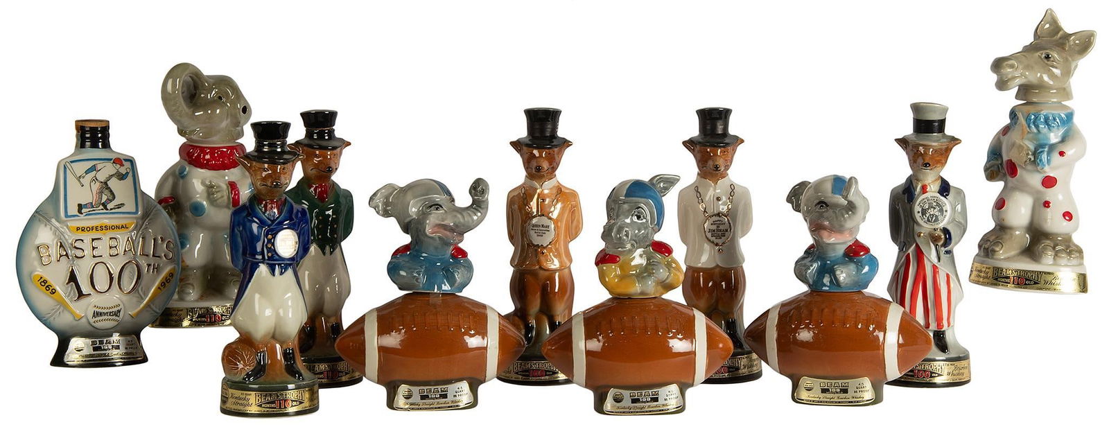 Vintage Jim Beam Sport & Political Related Porcelain Decanters (1 of 2)
