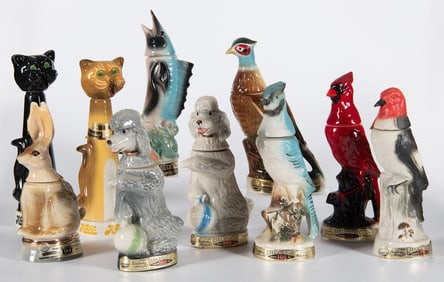 Vintage Jim Beam Animal Related Porcelain Decanters