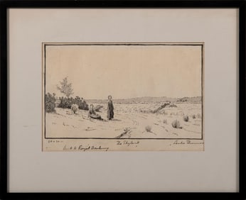 Etching of "The Skylark" by Leslie Thompson for Royal Academy