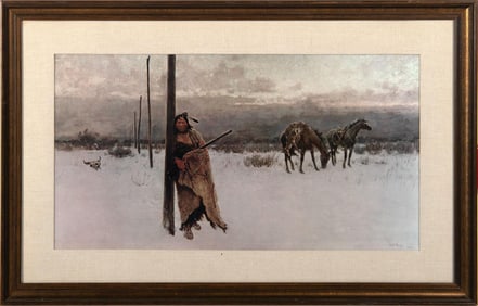 Henry Farny "Song of the Talking Wire" Lithograph