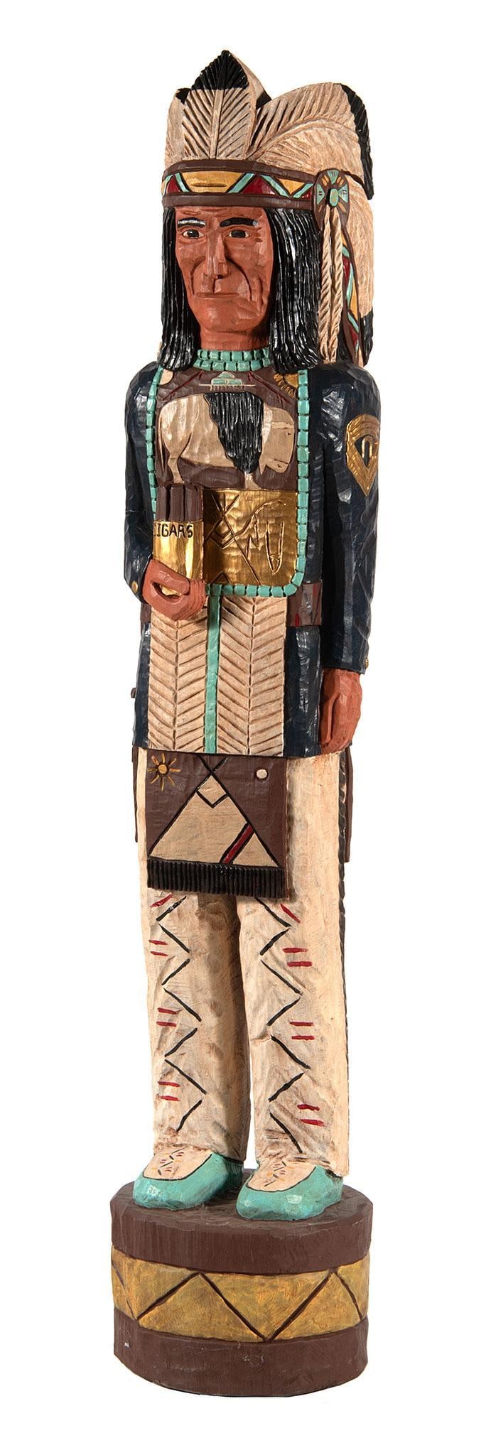Frank Gallegher Carved and Painted Cigar Store Indian (1 of 2)