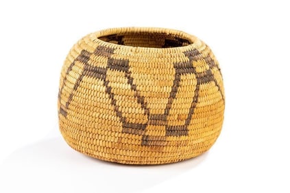 Native American Pima Coiled Basketry Bowl