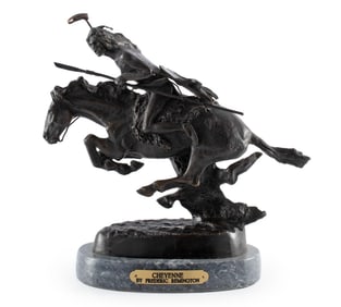Cheyenne Bronze Sculpture After Frederic Remington