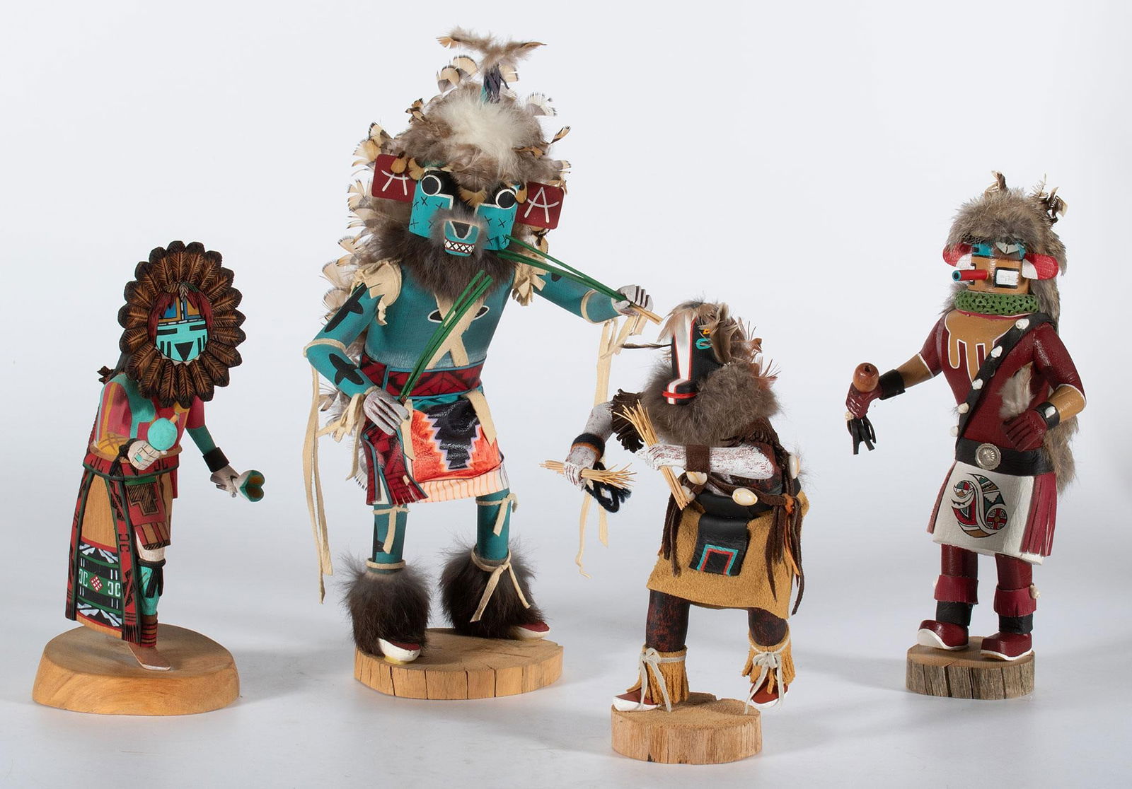 Four Contemporary Artist Signed katchina Dolls (1 of 3)