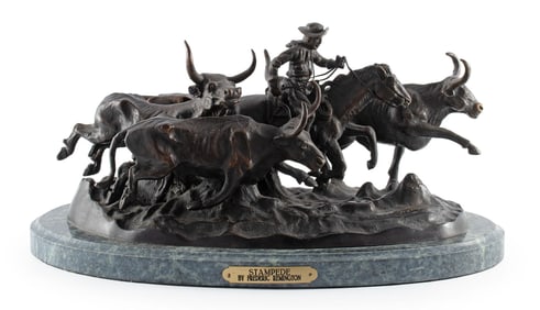 Stampede Bronze Sculpture After Frederic Remington