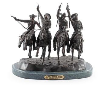 Coming Through The Rye Bronze Sculpture After Frederic Remington