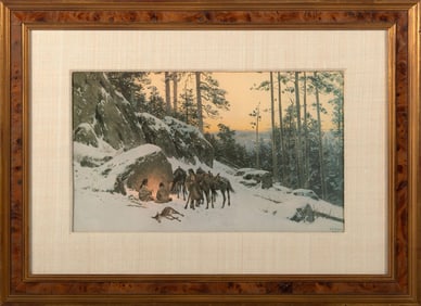 Henry Farny "The Campfire" Lithograph