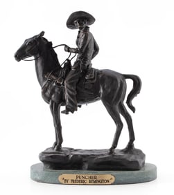 Puncher Bronze Sculpture After Frederic Remington