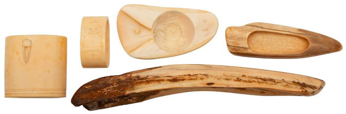 Grouping of Northwest Coast Inuit Carved Walrus Items