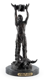 Calling The Buffalo Bronze Sculpture After Frederic Remington