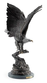 Bronze Eagle Sculpture After Jules Moigniez (French, 1835-1894)
