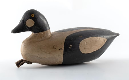 A 19th Century Carved Golden Eye Drake Decoy