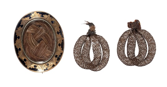 Victorian Braided Hair Mourning Jewelry