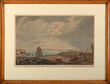 After Thomas Howdell, Color Engraving of NYC, c. 1768