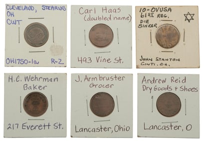 Various Regional Civil War Era Tokens