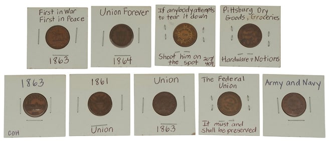 Various Regional Civil War Era  Union Related Tokens