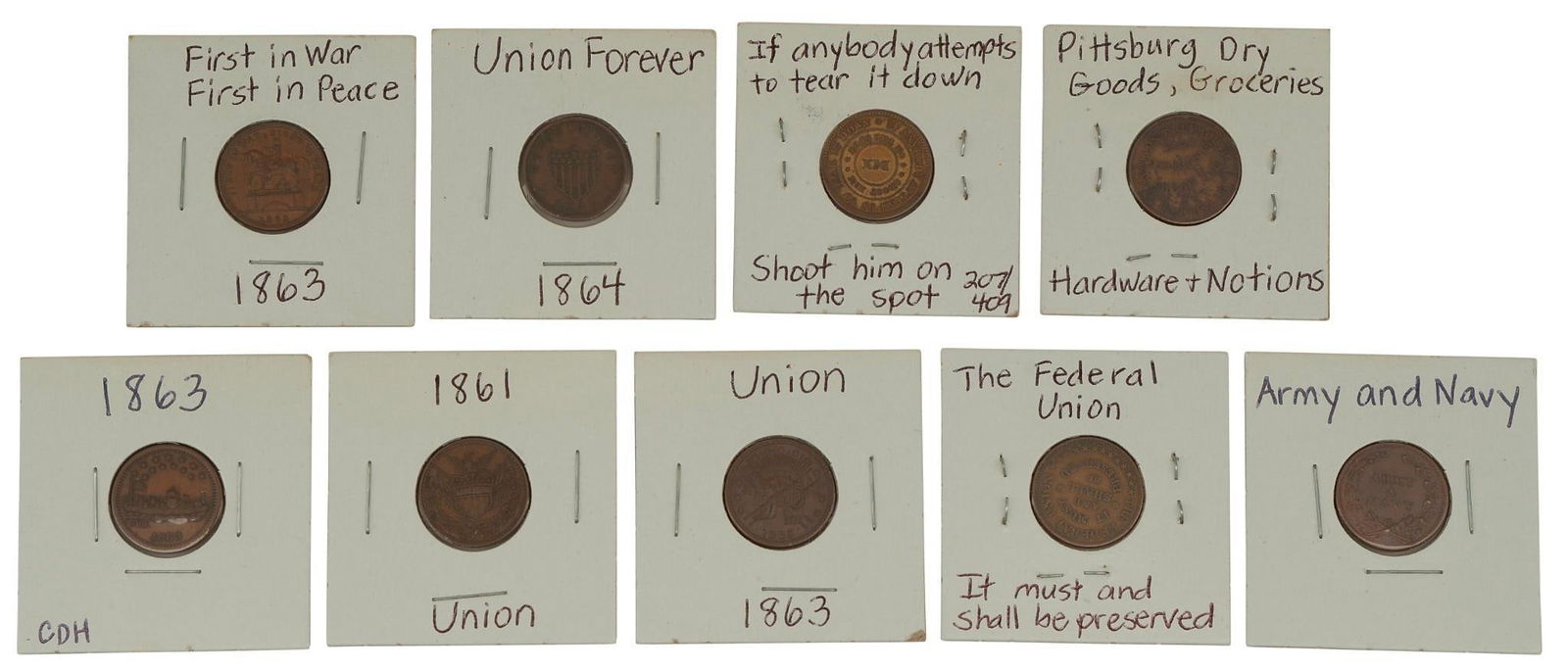 Various Regional Civil War Era  Union Related Tokens (1 of 2)