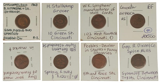 Various Regional Civil War Era Tokens