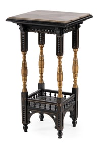 Aesthetic Movement Ebonized Parcel Gilt Marble Top Table