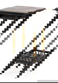 Aesthetic Movement Ebonized Parcel Gilt Marble Top Table (1 of 1)