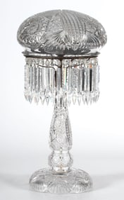 Very Fine American Brilliant Cut Glass Mushroom Table Lamp
