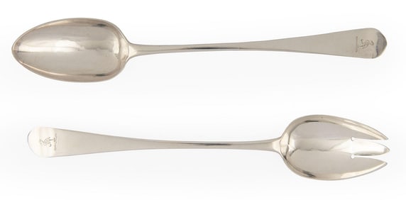 Scottish Silver Salad Utensils by Andrew Wilkie